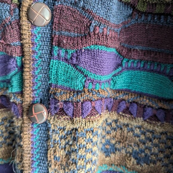 Canadian Impressions Vintage Grandpa 3D knit Cardigan - Picture 3 of 8